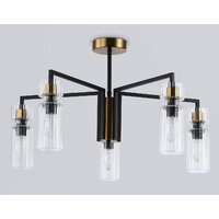 Подвесная люстра Ambrella light LH56113/5 BK/BS/CL (черный/латунь/прозрачный)