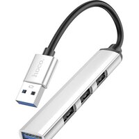 USB-хаб Hoco HB26 (серебристый)