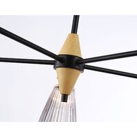 Подвесная люстра Ambrella light LH58114/5 BK/LW/SM (черный/светлое дерево/дымчатый)