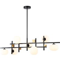 Подвесная люстра PROxSON LH51017/7 BK/BS/FR (черный/латунь/белый матовый)