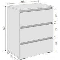 Комод Кортекс-мебель Бари 60 3ш (белый/белый/дуб сонома)