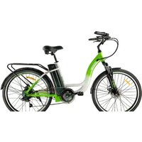 Электровелосипед Eltreco White 2422 (белый/зеленый)