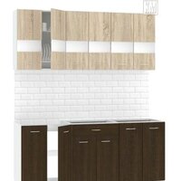 Готовая кухня Кортекс-мебель Корнелия Экстра 1.8 без столешницы (дуб сонома/венге)