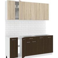 Готовая кухня Кортекс-мебель Корнелия Лира-лайт 1.9м без столешницы (дуб сонома/венге)
