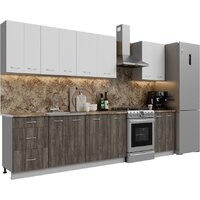 Готовая кухня Кортекс-мебель Корнелия Лира 2.5 (белый/орех элия/мадрид)