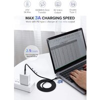 Кабель Ugreen US161 50751 USB Type-C - USB Type-C (1.5 м, черный/серый)