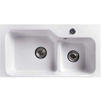 Кухонная мойка Belux SG-REC-DUO 8045-01 (белый кварц)