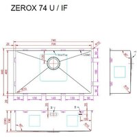 Кухонная мойка ZorG Zerox 74 U / IF PVD Gunblack