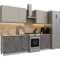 Готовая кухня Кортекс-мебель Корнелия Лира 2.0 (капучино/оникс/дуб бунратти)