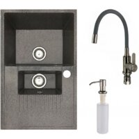 Кухонная мойка БелЭворс Forma L + смеситель W74004-9 + дозатор L405-1 (серый/сатин)