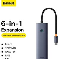Док-станция Baseus Flite Series 6-Port Hub Docking Station B00052807813-00