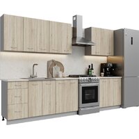 Готовая кухня Кортекс-мебель Корнелия Лира 2.4 (дуб сонома/королевский опал)