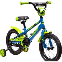 Детский велосипед Novatrack Extreme 14 (синий/зеленый, 2019)