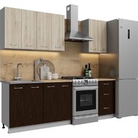 Готовая кухня Кортекс-мебель Корнелия Лира 1.7 (дуб сонома/венге/дуб бунратти)