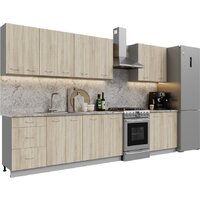 Готовая кухня Кортекс-мебель Корнелия Лира 2.7 (дуб сонома/марсель)