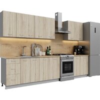 Готовая кухня Кортекс-мебель Корнелия Лира 2.6 (дуб сонома/дуб бунратти)