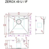Кухонная мойка ZorG Zerox 49 U / IF PVD Gunblack