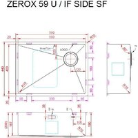 Кухонная мойка ZorG Zerox 59 U / IF Side SF PVD Gold