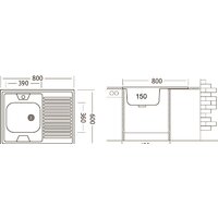 Кухонная мойка Ukinox STD800.600 5C 0RS (с сифоном)