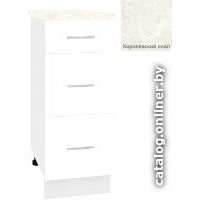 Шкаф напольный Кортекс-мебель Корнелия Лира НШ30р3ш (белый/королевский опал)