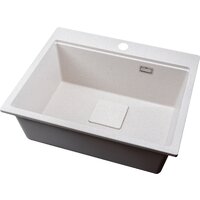 Кухонная мойка Marblan Comfort 60 (бежевый, с сифоном и колландером)