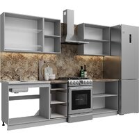 Готовая кухня Кортекс-мебель Корнелия Лира 2.0 (белый/орех элия/мадрид)