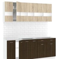 Готовая кухня Кортекс-мебель Корнелия Экстра 1.9 без столешницы (дуб сонома/венге)
