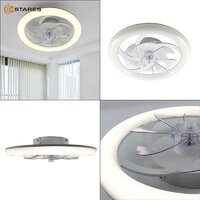 Припотолочная люстра Estares Fan Simple 65W+18W R-APP-480x125-BLACK/WHITE-220-IP20