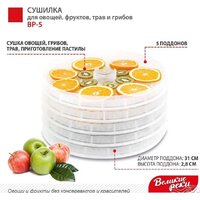 Сушилка для овощей и фруктов Великие Реки ВР-5 (прозрачный/белый)