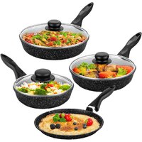 Набор сковород Elan Gallery Гармония вкуса 120112+4 (черный мрамор)