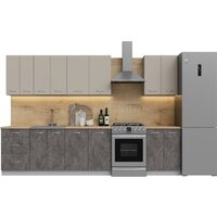 Готовая кухня Кортекс-мебель Корнелия Лира 2.5 (капучино/оникс/дуб бунратти)