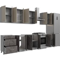 Готовая кухня Кортекс-мебель Корнелия Лира 2.5 без столешницы (капучино/оникс)