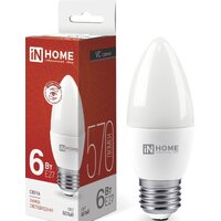 Светодиодная лампочка In Home LED-Свеча-VC 6Вт 230В Е27 4000К 570Лм 4690612020419