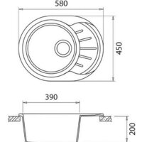 Кухонная мойка GranFest Rondo GF-R580L (графит)