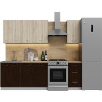 Готовая кухня Кортекс-мебель Корнелия Лира 1.8 (дуб сонома/венге/дуб бунратти)