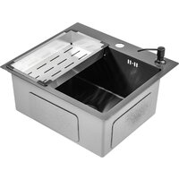 Кухонная мойка Saniteco 5045 Nano + Spike F9S07000 (хром, с сифоном, дозатором и коландером)
