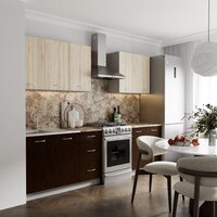 Готовая кухня Кортекс-мебель Корнелия Лира 2.0 (дуб сонома/венге/мадрид)