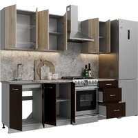 Готовая кухня Кортекс-мебель Корнелия Лира 1.7 (дуб сонома/венге/марсель)