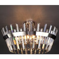 Припотолочная люстра Евросвет Steccato 10111/8 Strotskis (сатин-никель/прозрачный хрусталь)