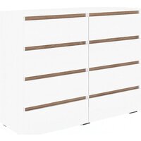 Комод Кортекс-мебель Бари 120 8ш (белый/белый/дуб сонома)