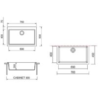 Кухонная мойка Longran Cube CUG 760.500 (sabbia/58)