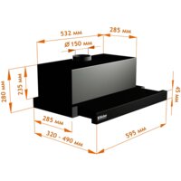 Кухонная вытяжка Backer TH60CL-2F200-BLACK RC
