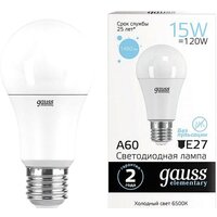 Светодиодная лампочка Gauss LED Elementary A60 15W E27 6500K 23235
