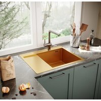 Кухонная мойка Mixline Pro 552927 (золото, с сифоном)
