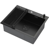 Кухонная мойка ARFEKA ECO AR мойка 600*500 POP-UP, роллер-мат, дозатор BLACK DECOR