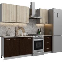 Готовая кухня Кортекс-мебель Корнелия Лира 1.7 (дуб сонома/венге/марсель)