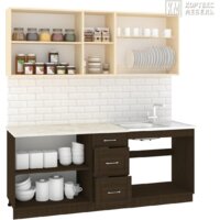Готовая кухня Кортекс-мебель Корнелия Ретро 2.1м (дуб сонома/мадрид)