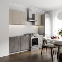 Готовая кухня Кортекс-мебель Корнелия Лира 1.7 без столешницы (капучино/оникс)