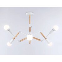 Подвесная люстра Ambrella light Traditional TR80485/6 WH/LW (белый/светлое дерево)