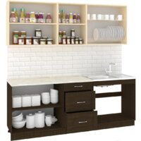 Готовая кухня Кортекс-мебель Корнелия Ретро 2.1м (ясень белый/королевский опал)